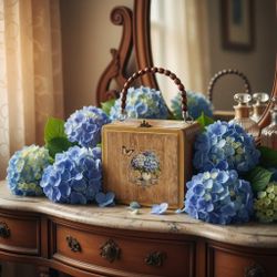 Floral Handcrafted Cigar Box Purse