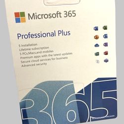  365 Microsoft Office  Lifetime For 5 Computers, With 5TB One drive Cloud Storage
