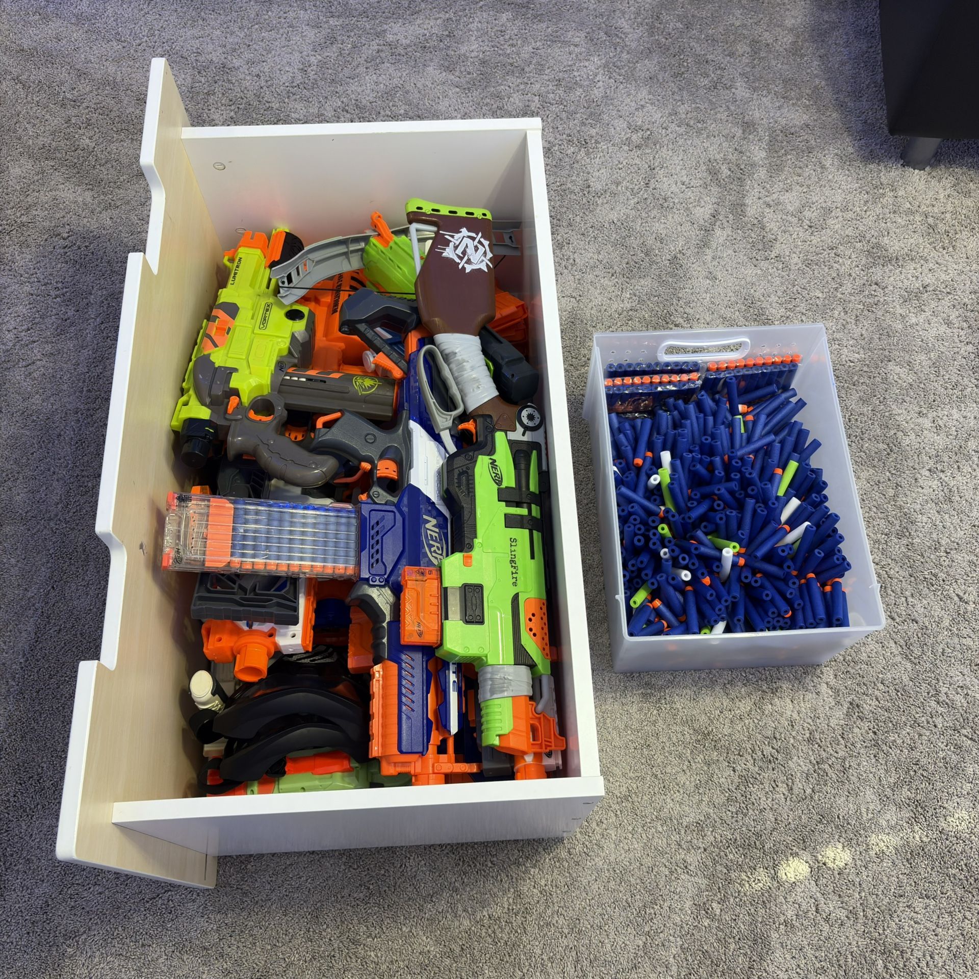 IKEA Bench With Toy Storage & Nerf Guns
