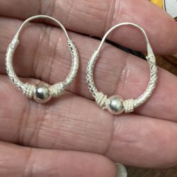 Real Silver Hoop Earring 