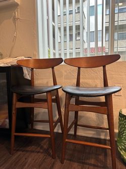 Baxton Studio Flora Mid-Century Modern Upholstered Barstools
