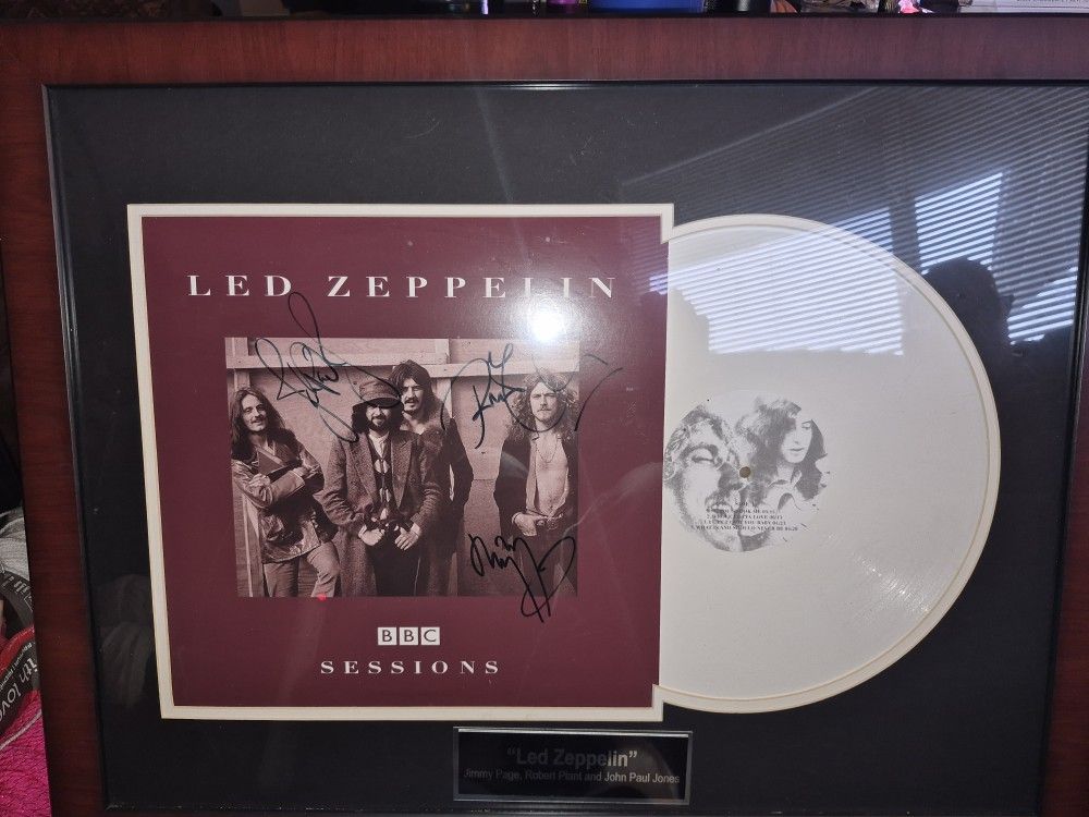 Authentic Autographed Album Framed Led Zeplin