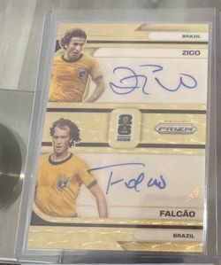 2026 Panini Prizm FIFA World Cup Zico Falcao #DS-ZF Dual Auto SSP Brazil #1/1