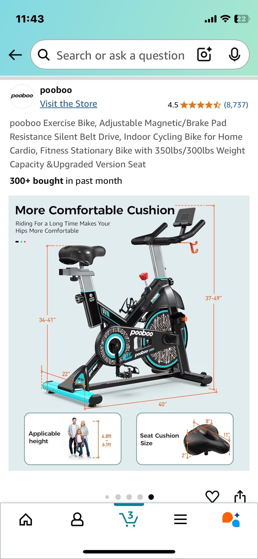 Exercise bike - Used, Like New