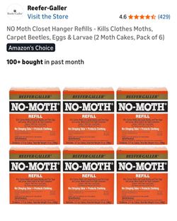 NO MOTH Closet Hanger Refills (6 Boxes) 