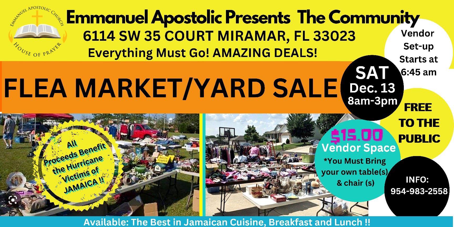 MIAMI-MIRAMAR Yard Sale/Flea Mar. Sat, 12/13