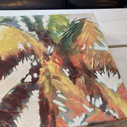 Two 16 x 16 colorful canvas wall art