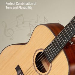 Donner 3/4 Acoustic Guitar Kit 36 Inch Dreadnought Acustica Guitarra Bundle for Beginner Adult Youth Travel With Steel String Spruce Wood Gig Bag Tune
