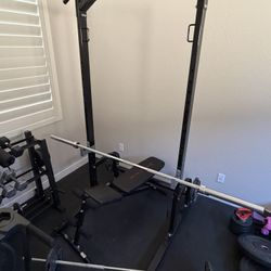 *Full Home Gym Set* (Squat Rack + Olympic Bars + Bench + Accessories)