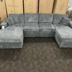 Dark Gray Double Chaise Sectional 