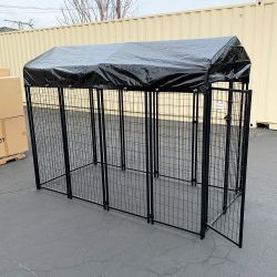 New in Box $290 Large Heavy Duty Kennel with Cover (8 x 4 x 6 FT) Dog Cage Crate Pet Playpen