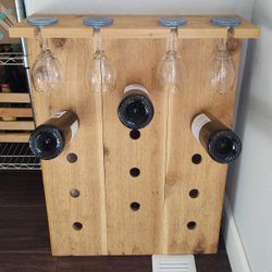 Rustic Wood Wine Rack