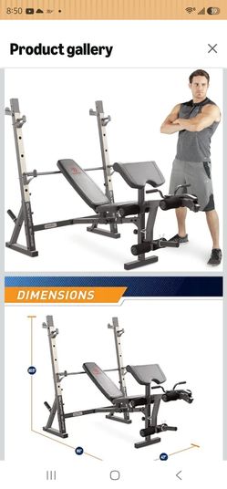 Marcy Olympic Workout Bench for Home Gym Strength Training Equipment with Preacher Curl Pad and Weight Rack Storage, White/Black
Amazon's Choice