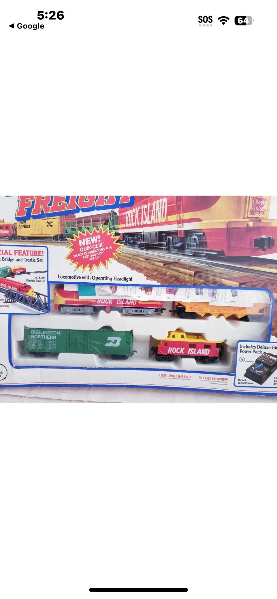 Tyco/Freight Oval HO Electric Train Set NIB 