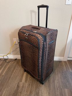 31” Leopard Print Check In Luggage Suitcase