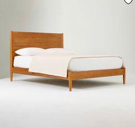Queen Bed and mattress West Elm Midcentury Modern wooden bed