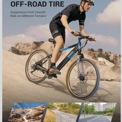 Electric Bike for Adults,36V Built-in Invisible Removable Battery,350W Brushless Motor(Peak 450W) Electric Mountain Bike,26" Tires&Front Fork Su