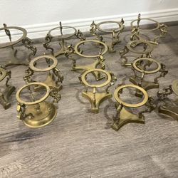 Brass rose bowl dragon stands - prices vary