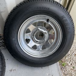 New 175-80-13inch  trailer tire With 5-lug galvanize rims.$110/each