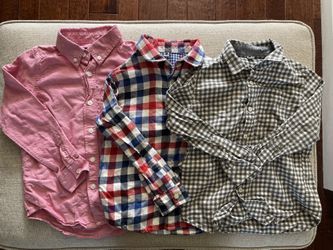 3 Long Sleeve Button Down Shirts Size 5-6