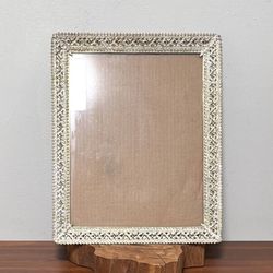 Vintage Ornate Metal Brass Filigree Photo Frame Only No Glass Or Back
