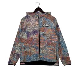 Nike Womens Jacket S Trail Shield Windrunner Blue Vented Packable Running Light SZ MEDIUM 