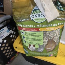 Opened But Only A Handful Used Of Oxford Timothy Hay Blend Hamsters Cages Rodent Food