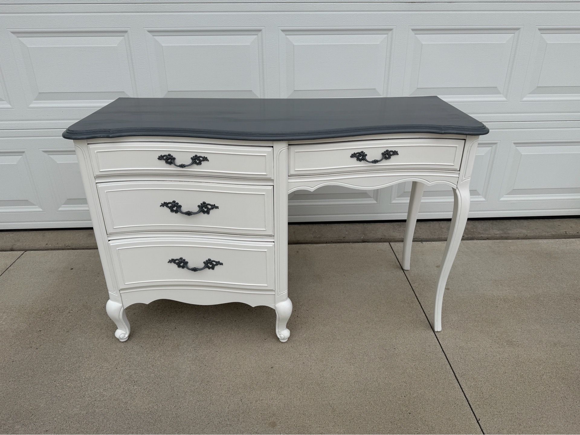 Grey and White Vintage desk / vanity