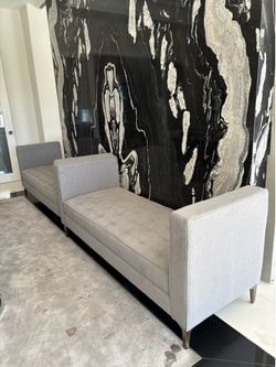 Grey Modern Benches (set of 2)