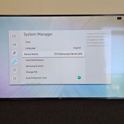 Samsung 65 inch Smart TV + wall mount