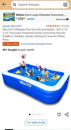 SELLOTZ Inflatable Pool for Kids and Adults