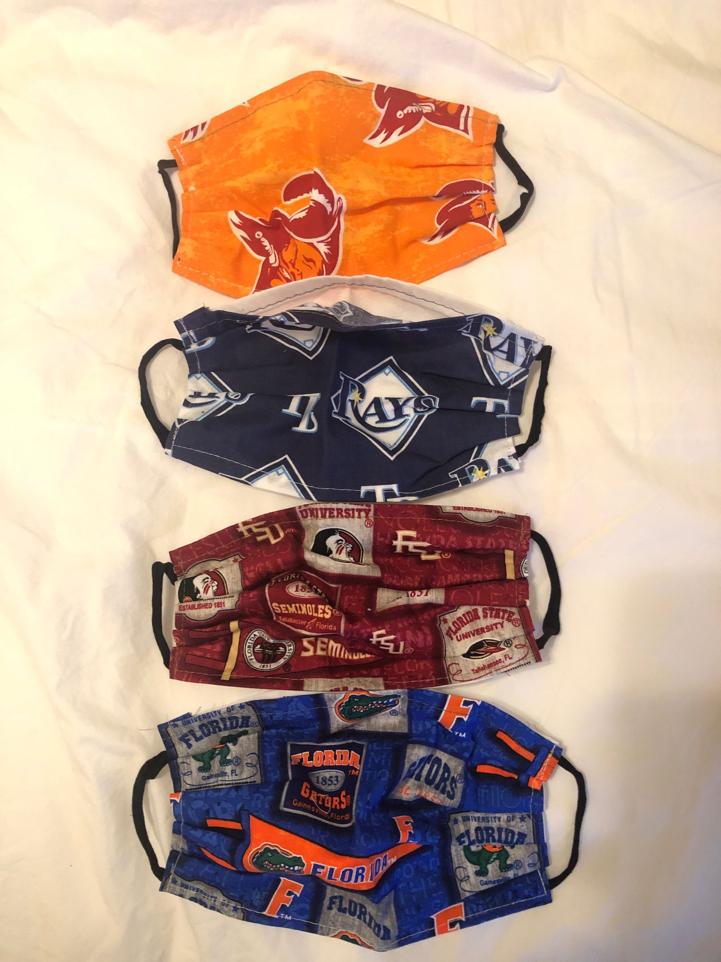 FACE MASKS SPORTS - GATORS - FLORIDA STATE - TAMPA BAY BUC’S - TAMPA BAY RAYS