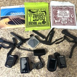 Guitar Tuners, Capos, Strings, Picks