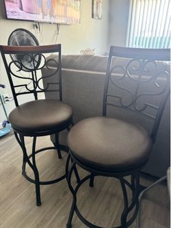 Brown barstools