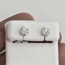 925 Sterling Silver Moissanite Diamond Stud Earring 