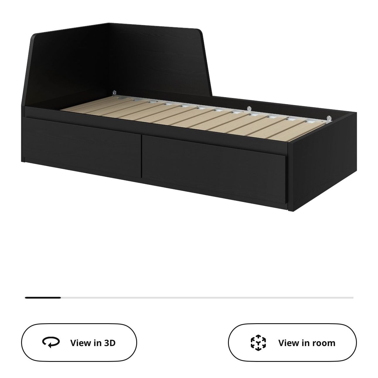 IKEA FLEKKE Bed Frame & Two Zinus Green Tea Memory Foam Mattresses 