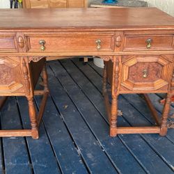 Vintage Oak Wood Desk