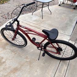 Red Beach Cruiser commuter Bike