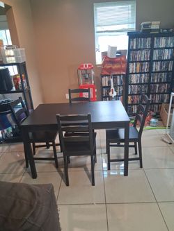 IKEA 4'x3' dining table with 4 chairs