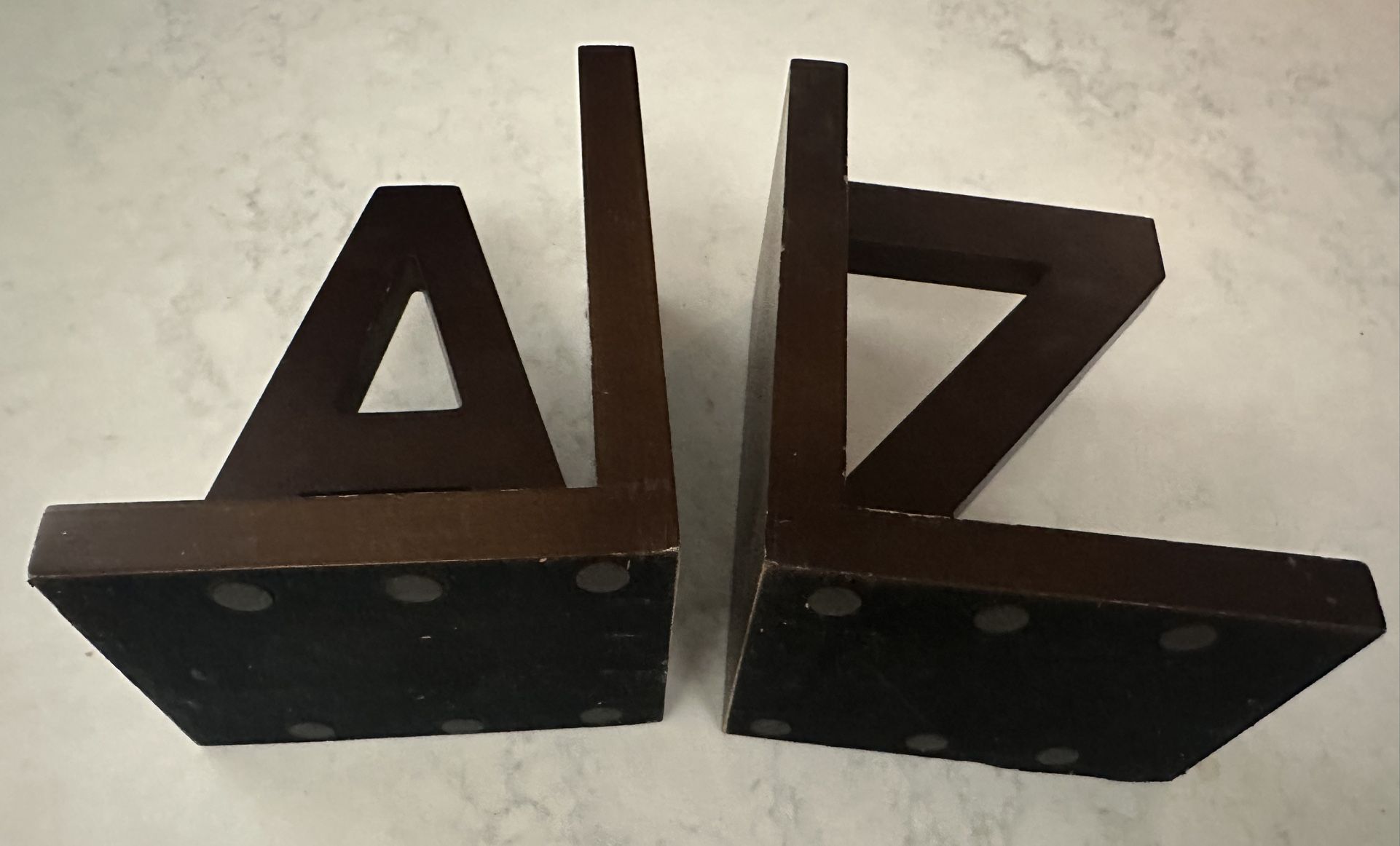A and Z Letter Wood Bookends