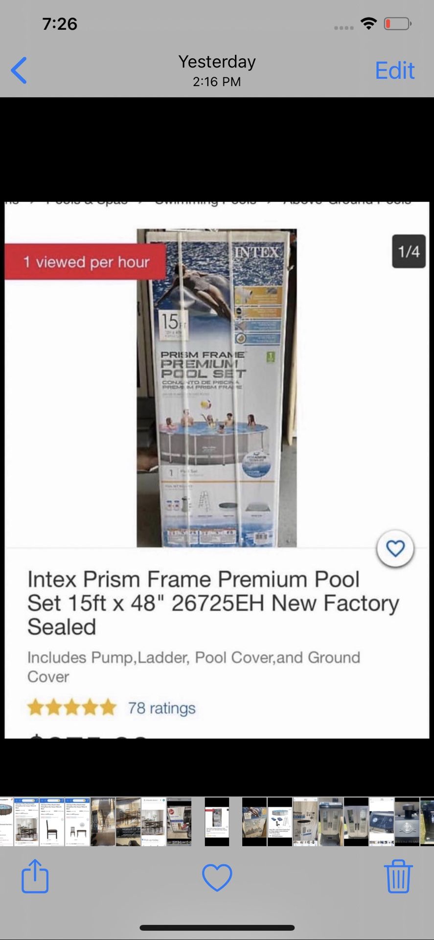 Intex Pool 15 X 48 Ft