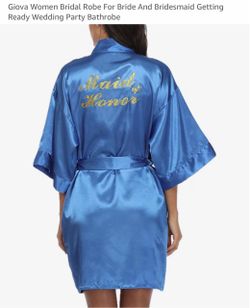 New Maid of Honor Women Bridal Robe For Bride And Bridesmaid Getting Ready Wedding Party Bathrobe size XL