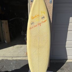 Rockin Fig Classic 80s Retro Thruster Short board Surfboard 6’0”