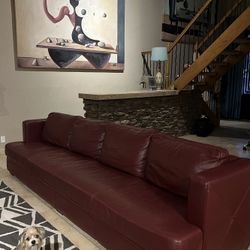 11 Ft  Leather Couch