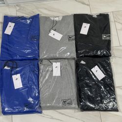 Nike x Stussy Crewneck Fleece Sweatshirt and Sweatpants Grey, Black and Acid Wash Blue Size Medium