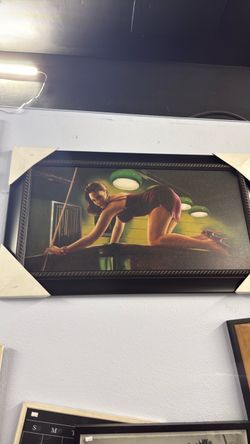 Framed Billiards Pin-Up Art Print