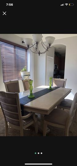 Large Beautiful Dining Table with Six Chairs