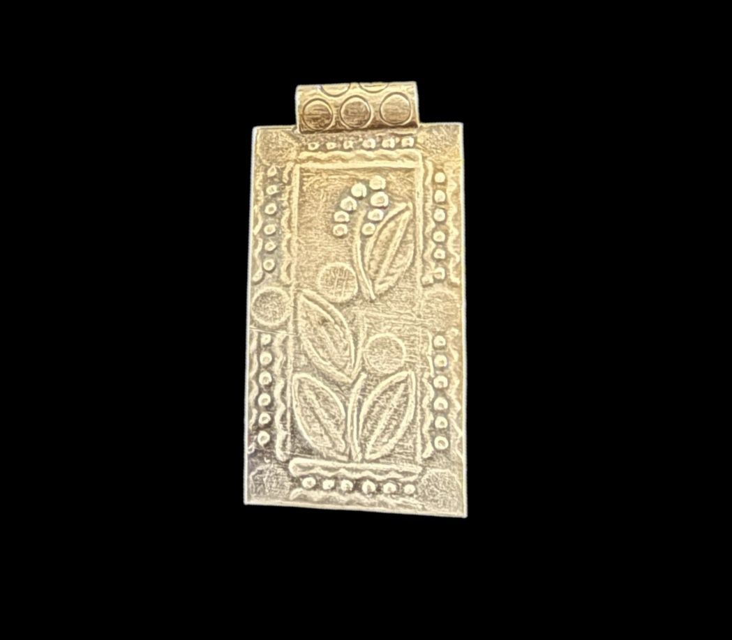 Square Sterling Silver ornate Shape Charm Pendant