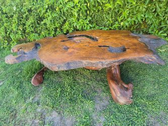 Mid century modern redwood coffee table