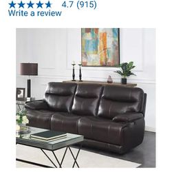 Leather Reclining Sofa 